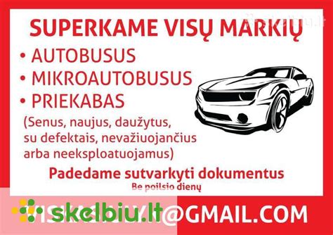 Schema, iliustruojanti, kokius automobilius superka įmonė (senus, daužtus, nevažiuojančius, angliškus)