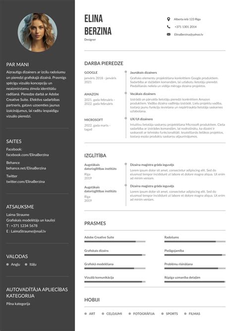 CV pavyzdys, patarimai CV rašymui