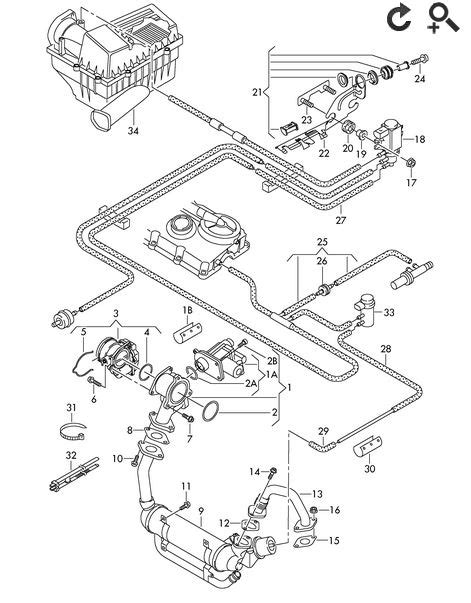 VW Passat B6 variklio schema su Haldex sistema