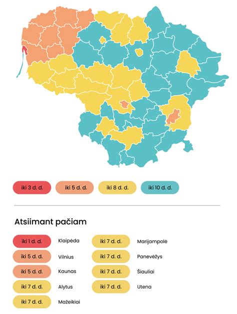 infografika: logistikos tinklas ir prekių pristatymo žemėlapis Lietuvoje