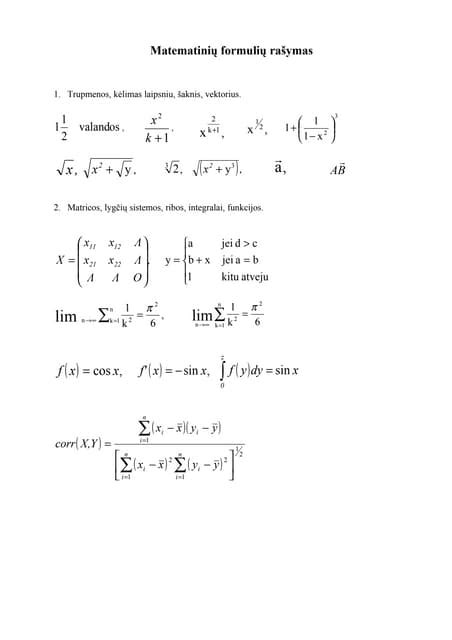 Matematinės formulės ir geometrinės figūros, iliustruojančios trigonometrijos principus