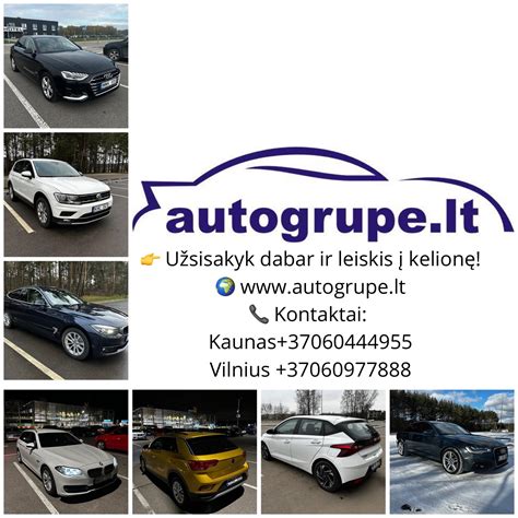 Įvairių klasių automobilių nuomos pavyzdžiai