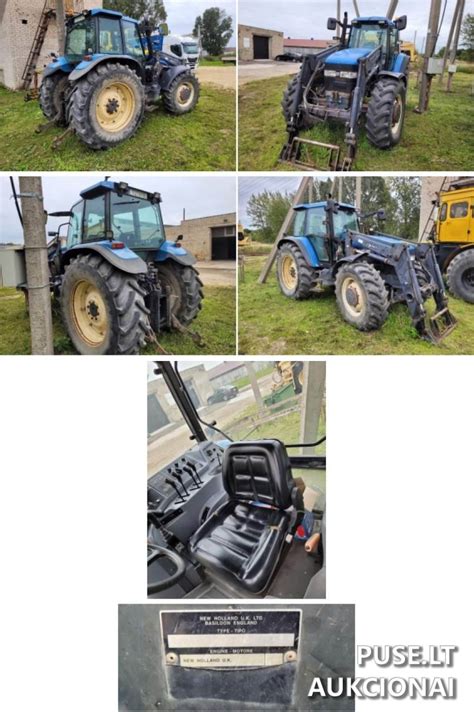Tematinė nuotrauka: „New Holland“ traktorius dirbantis lauke