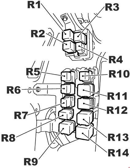 Nissan X-Trail (T30) galinės pakabos sailenblokų schema