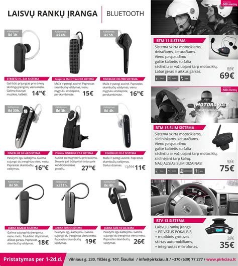 Infografika: Laisvų rankų įrangos tipai ir jų privalumai