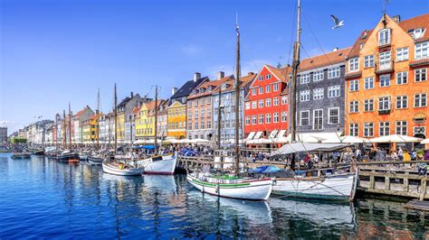 Kopenhagos miesto panorama su Nyhavn rajonu