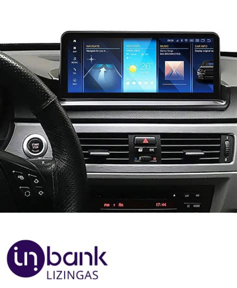 BMW E60 interjero nuotrauka su iDrive valdikliu