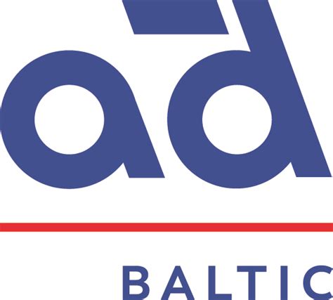 AD Baltic logotipas ir įmonės pastato nuotrauka