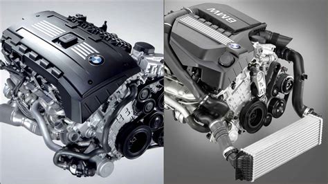 BMW N54 variklis su pavaizduotais turbokompresoriais