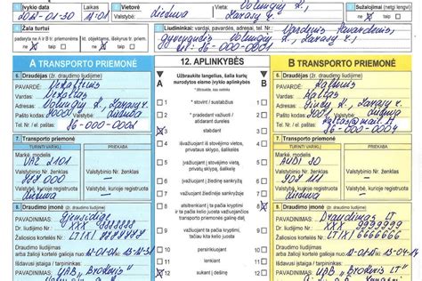 Schema: Žingsniai, kuriuos reikia atlikti po automobilio avarijos, siekiant gauti kompensaciją.