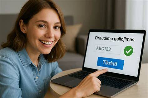 Infografika: žingsniai, kaip patikrinti draudimo galiojimą internetu