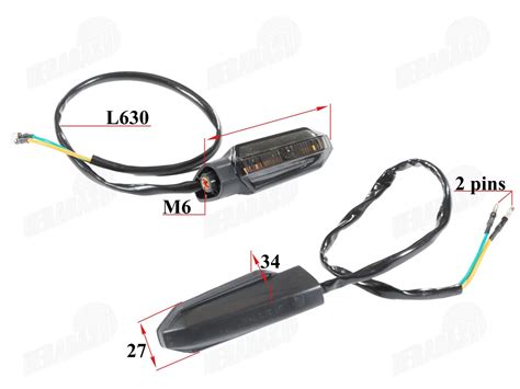Montavimo schema motociklo posūkių žibintams