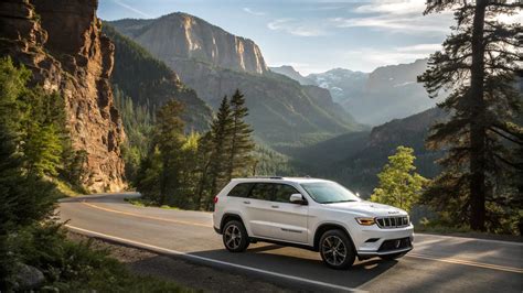 Thematic photo of Jeep Grand Cherokee driving on a road