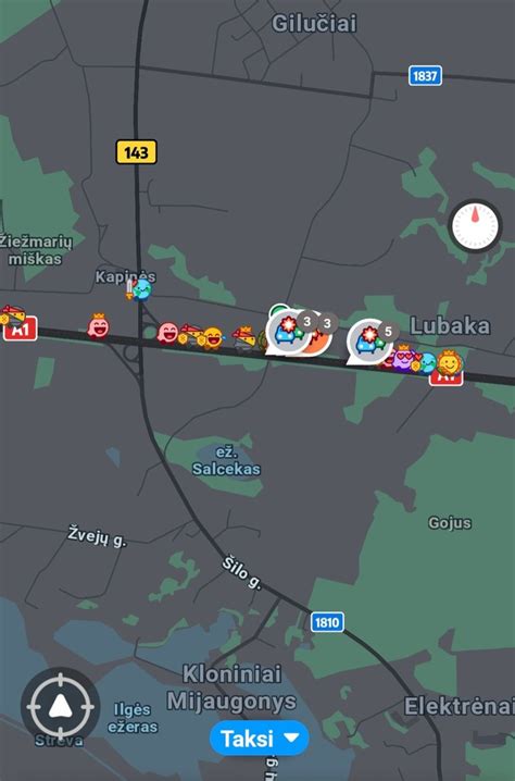 Eismo spūsčių žemėlapis iš Waze po avarijos