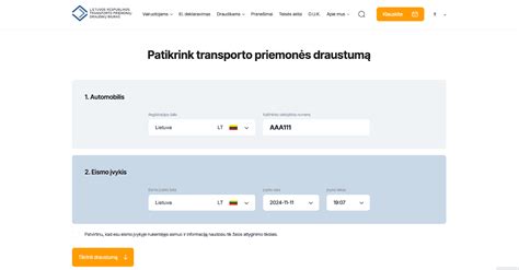 infografika: žingsnis po žingsnio instrukcija, kaip patikrinti draudimą portale „Regitra“ arba per Lietuvos transporto priemonių draudikų biurą
