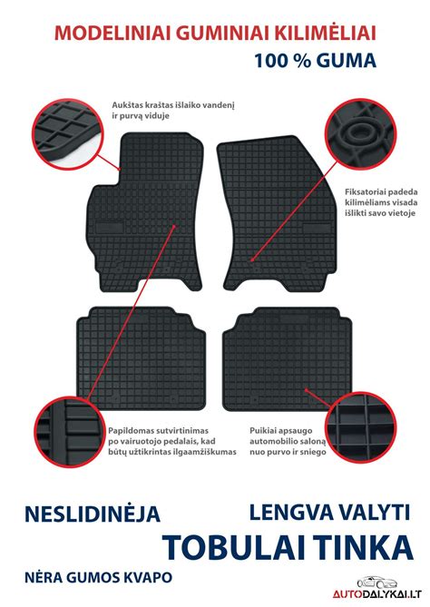 3D modeliniai kilimėliai, pritaikyti konkrečiam automobilio modeliui