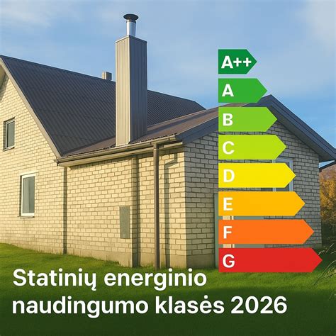 Infografika: energinio naudingumo klasės ir susiję rodikliai