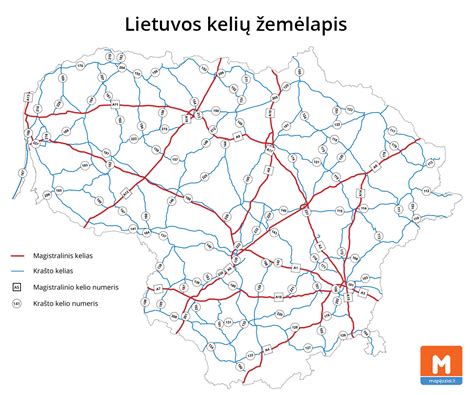 Magistralinių kelių žemėlapis