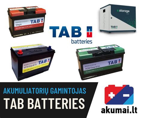 Infografika, palyginanti skirtingų TAB akumuliatorių serijų technines charakteristikas.