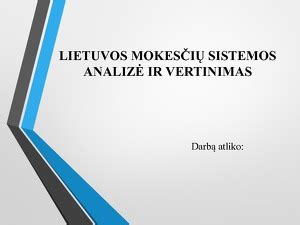 Lietuvos mokesčių sistemos ir tarifų apžvalga