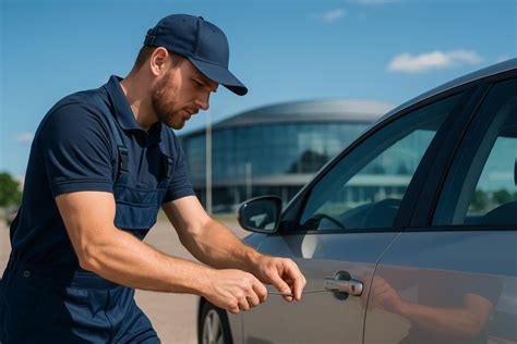 Schema, iliustruojanti skirtingus durų ir automobilių atrakinimo scenarijus ir galimus sprendimus.