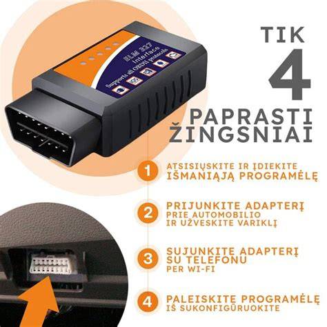 Automobilio OBD2 jungties vieta