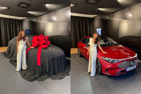 Idėjos nuotraukai: Ieva Mackevičienė prie „Volkswagen ID.4“ vairo, besišypsanti, besidominti automobilio detalėmis; Ieva ir Justas Nekrošius gamtoje, prie automobilio.