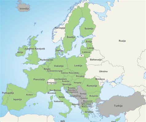Europos Sąjungos žemėlapis, iliustruojantis tarpvalstybinį duomenų dalijimąsi