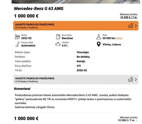 Tematinė nuotrauka: ekrano kopija Gumtree skelbimų portalo su automobilių sekcija