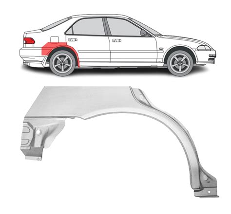 Honda Civic galinės arkos korozijos pažeidimai