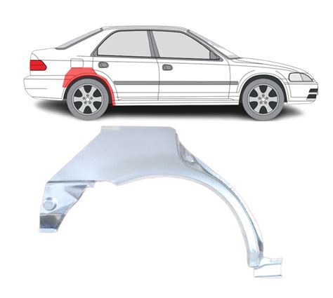 Honda Civic galinės arkos remonto procesas