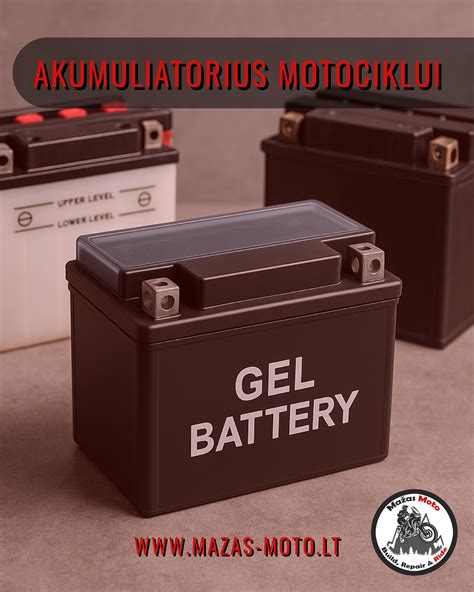 akumuliatorius motociklui su techninėmis specifikacijomis