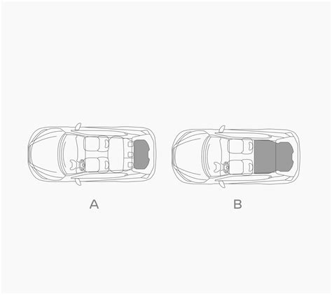 Schema, iliustruojanti Fiat 500X matmenis ir bagažo skyriaus tūrį