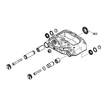 Saab 9-3 galinio stabdžių suporto schema