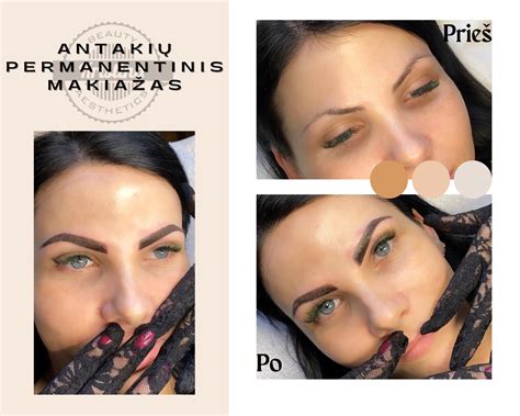 Pavyzdys: antakių permanentinis makiažas kombinuota technika