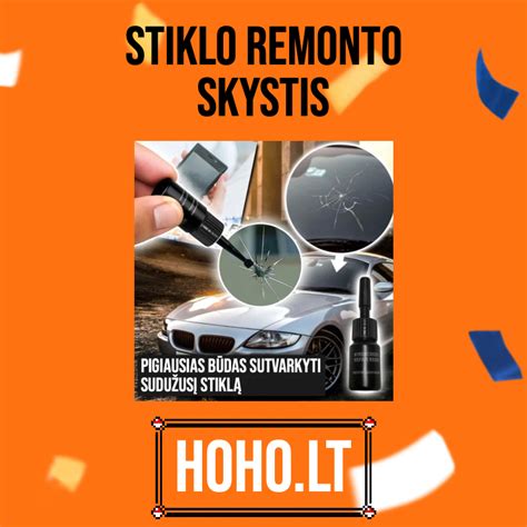 Schema: stiklo įskilimo remonto etapai