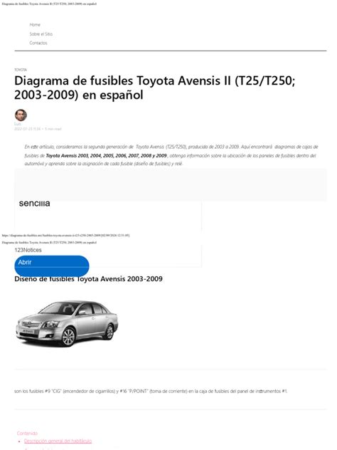 Toyota Avensis įvairių kartų evoliucijos diagrama