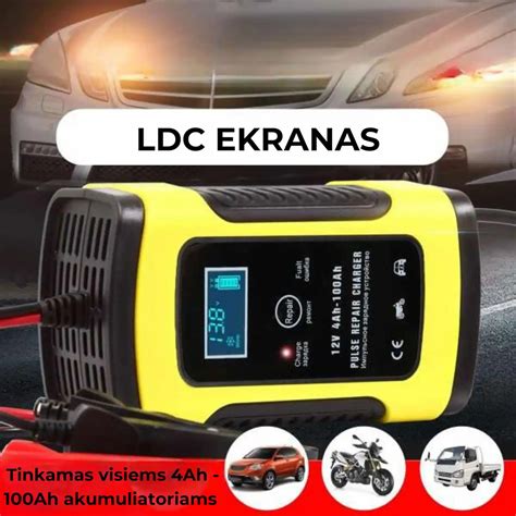 Automobilio akumuliatoriaus įkrovimo sistemos schema