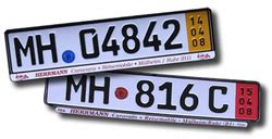 Vokiški tranzitiniai numeriai su geltona juostele