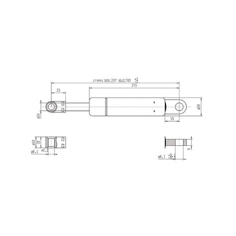 Dujinės spyruoklės Stabilus CA048941 techninė diagrama