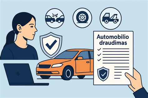Teminė nuotrauka su draudimo sutartimi ir automobilio rakteliais