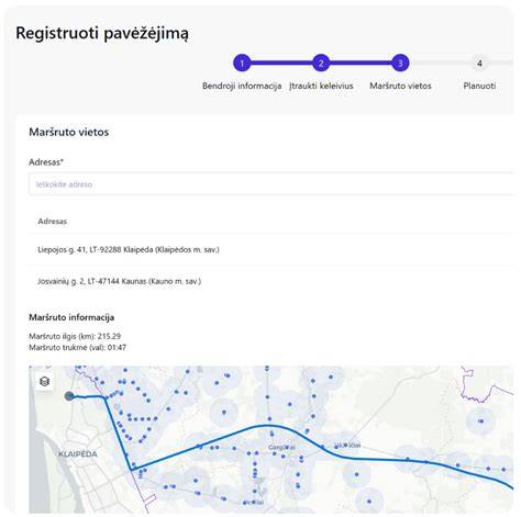 Maršrutų planavimo pavyzdys