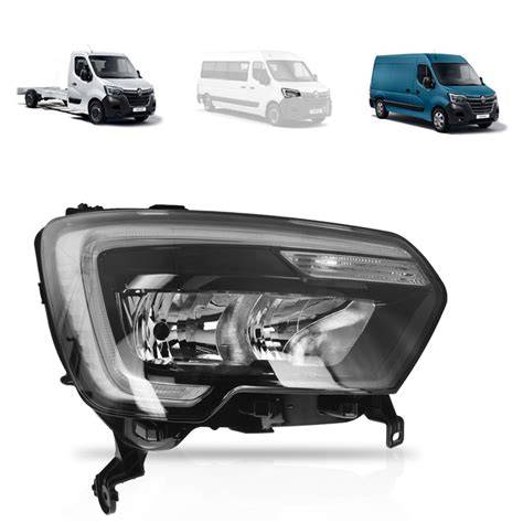 Drąsios DRL diagrama su Renault Master žibintų išdėstymu