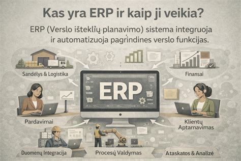 ERP sistemos funkcionalumo infografika