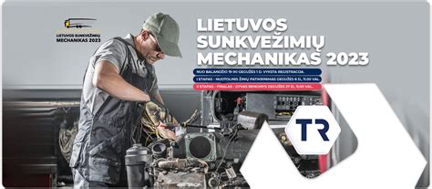 Mechanikas remontuoja sunkvežimio variklį