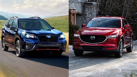 Nuotrauka: Subaru Forester ir Mazda CX-5 palyginimas gamtoje