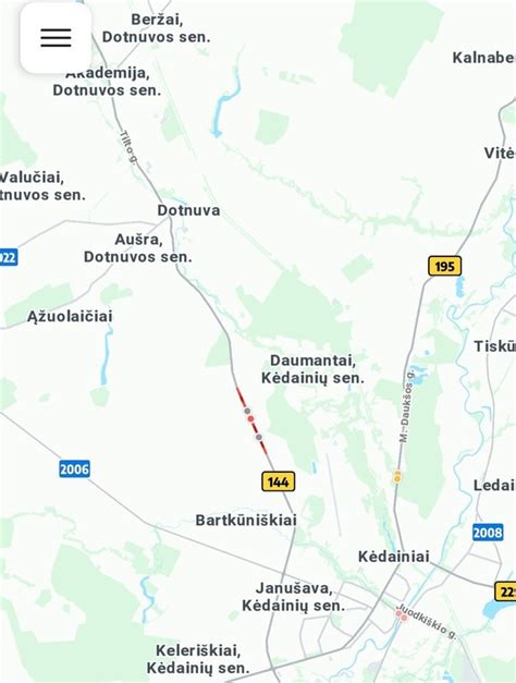 schema: kelio ruožas su avarijos vieta ir spūstimis