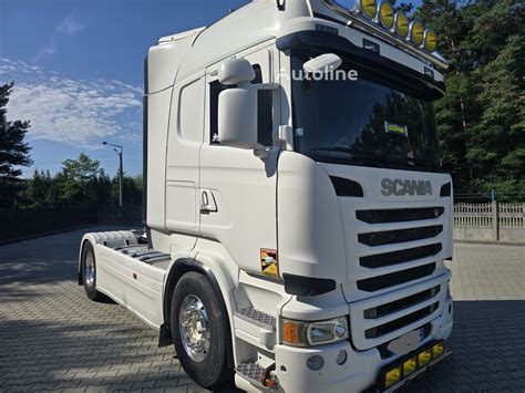 Scania R 500 vilkikas su aptaku ant stogo