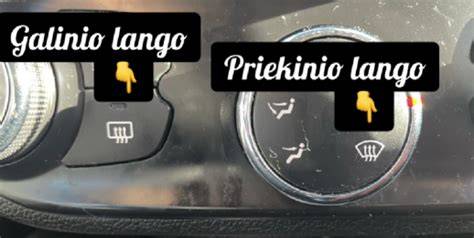 Priekinio lango matomumo ir įrangos schema
