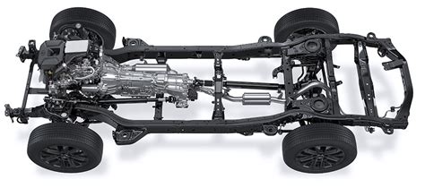 Techninė brėžinys: Toyota GA-F platforma ir rėmo konstrukcija